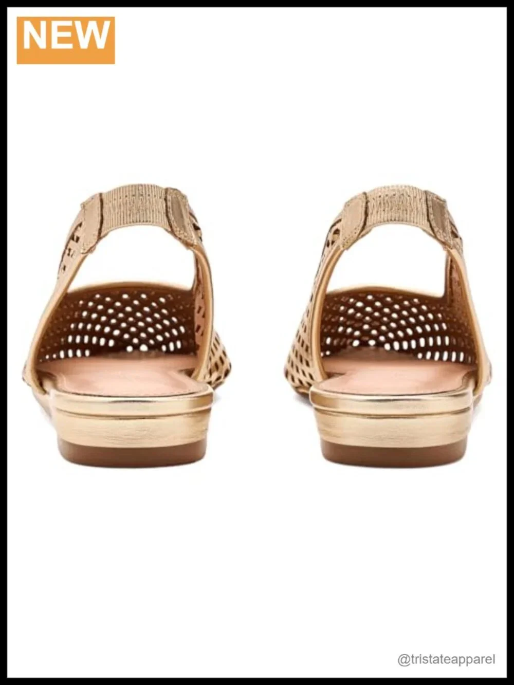 Perforated Leather Slingback Wedge Sandal for Dressy Occasions